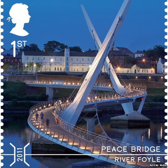 Peace Bridge on postage stamp