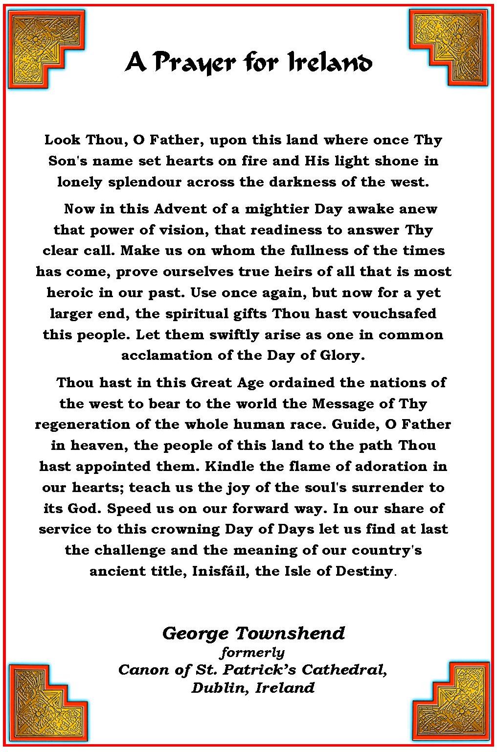 Prayer for Ireland by George Townshend